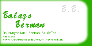 balazs berman business card